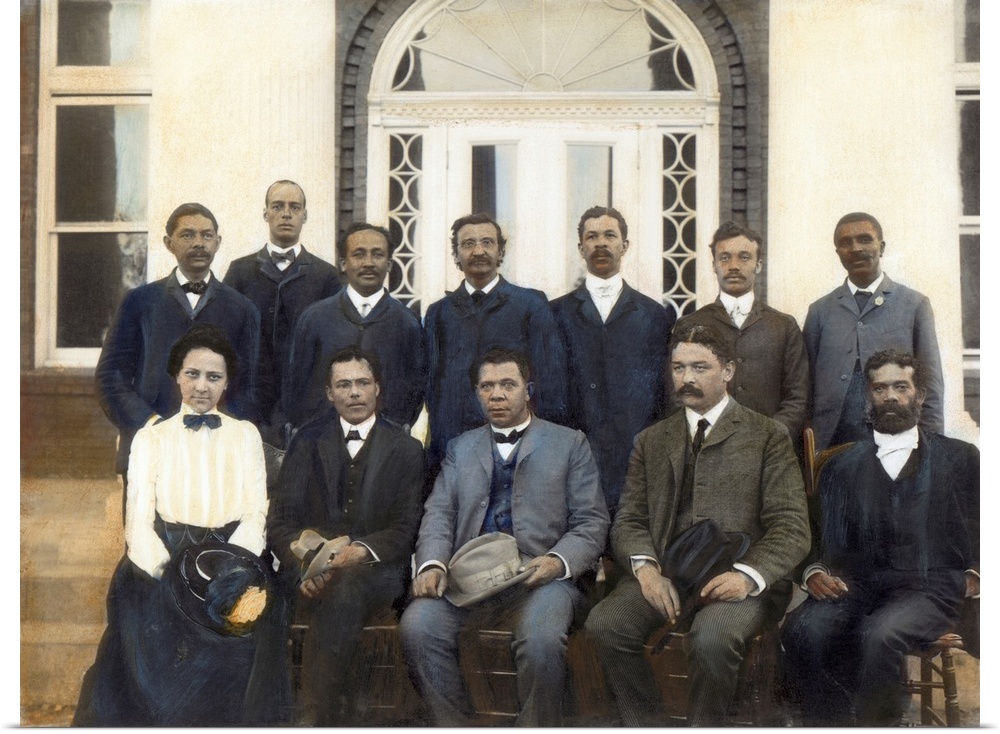 TUSKEGEE FACULTY COUNCIL. November 1902. Top row, left to right: Robert R. Taylor, R.M. Attwell, Julius B. Ramsey, Chaplai...