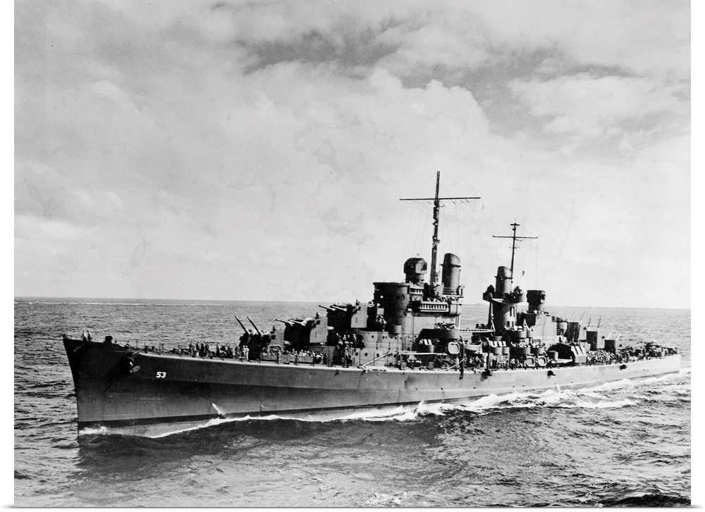 The World War II US Navy cruiser 'San Diego. Photograph, n.d.