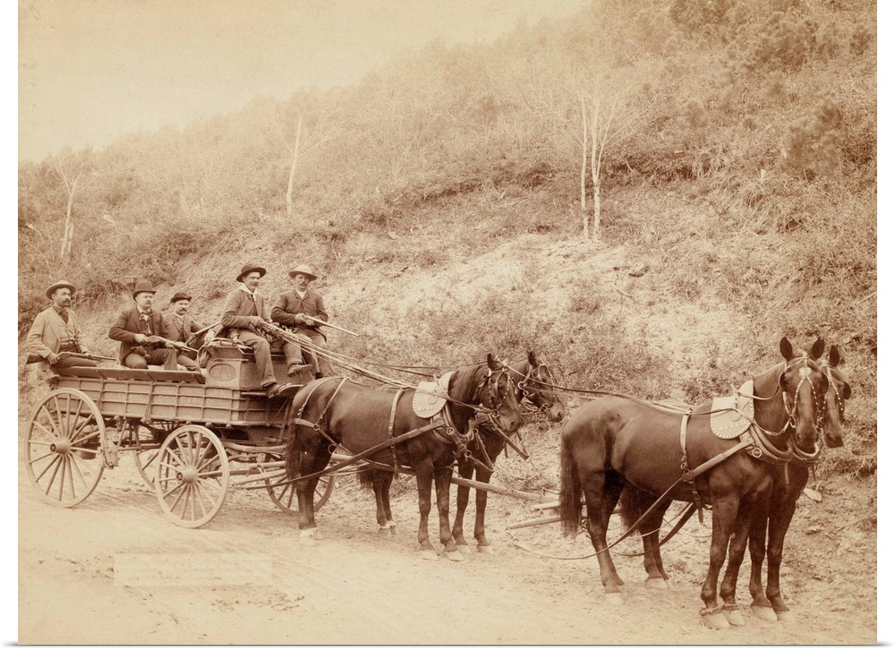 Wells Fargo and Company. A Wells Fargo and Company Express Deadwood Treasure Wagon And Guards, Carrying $250,000 In Gold F...