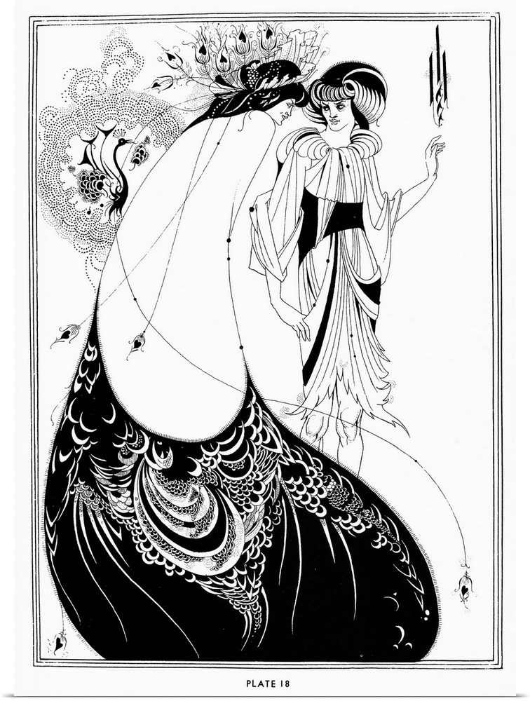 'The Peacock Skirt.' Pen-and-ink drawing by Aubrey Beardsley, 1894, for Oscar Wilde's 'Salome.'