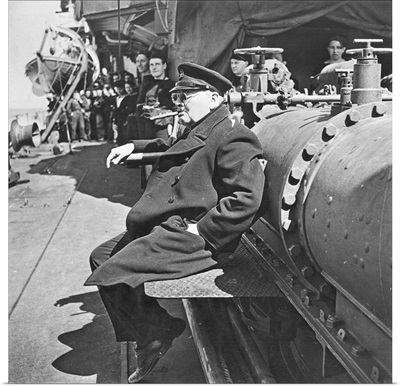 Winston Churchill, 1944, crossing the English Channel