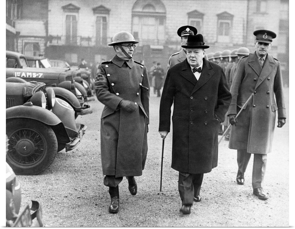 (1874-1965). Sir Winston Leonard Spencer Churchill. English statesman and writer. Prime Minister Churchill (right) with Ge...