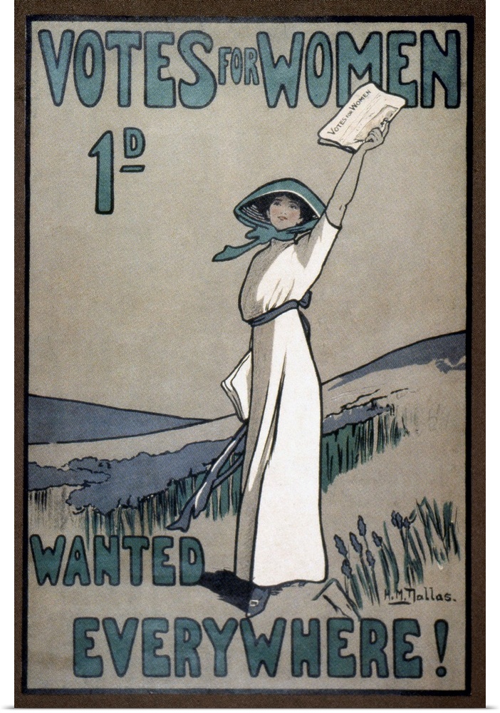 English poster for Votes for Women newspaper, c1907.