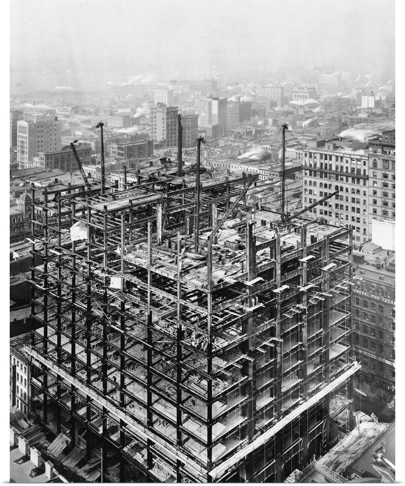 The Woolworth Building under construction, New York City. Photograph by Irving Underhill, 2 February 1912.