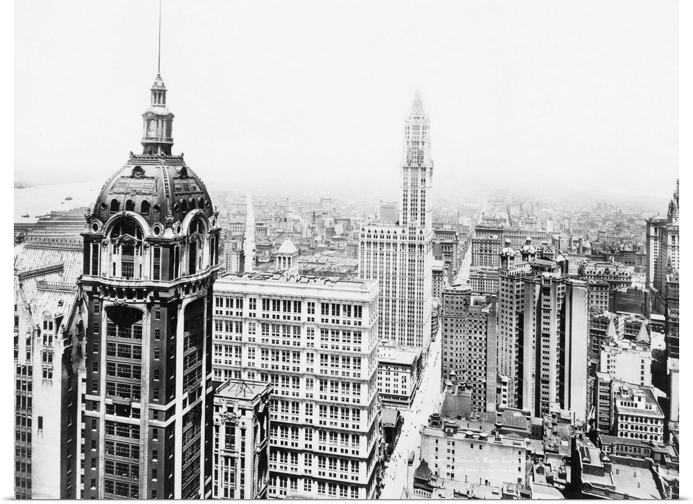 The Singer and Woolworth Buildings, New York City. Photograph, c1916.
