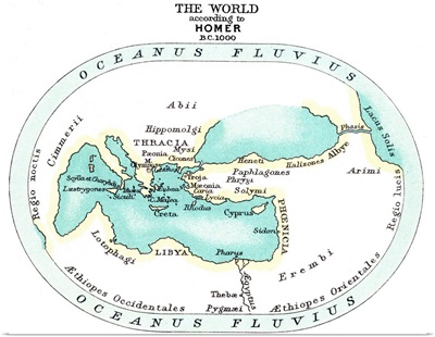 World Map, c1000 B.C. According To the Writings Of Homer