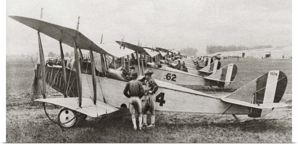Aviators at an American airfield during World War I. Photograph, c1917.