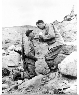 World War II: Iwo Jima, Marine receiving Communion