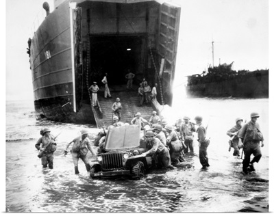 World War II: New Guinea, stalled jeep