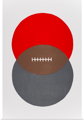 Football Venn Diagram - Cardinal Red and Gray