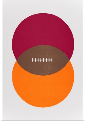 Football Venn Diagram - Chicago Maroon and Burnt Orange