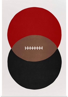Football Venn Diagram - Crimson and Black