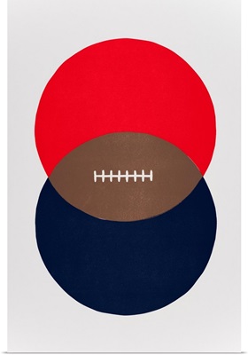 Football Venn Diagram - Crimson and Navy Blue