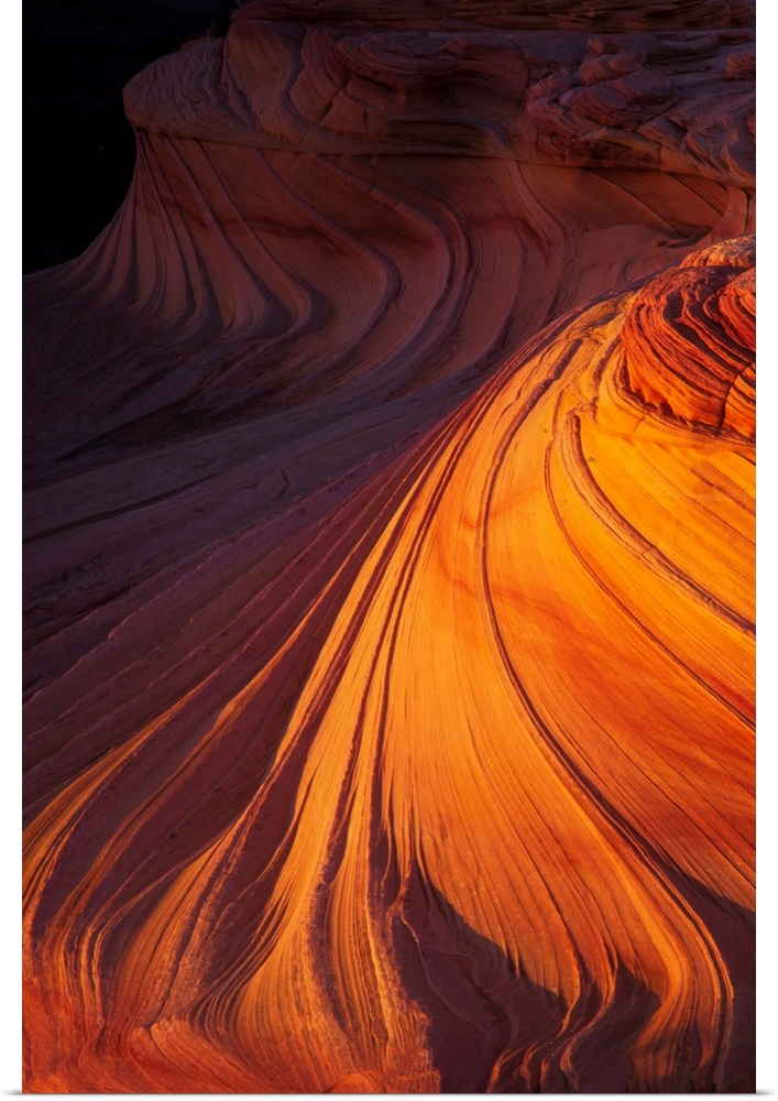 Flowing striations in desert rocks in Arizona.