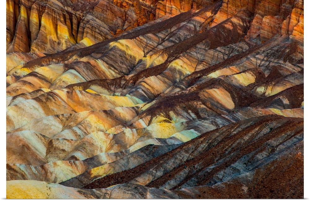 Colorful rock layers in Death Valley, California.