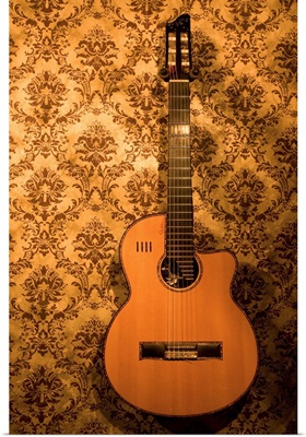 A handmade acoustic guitar