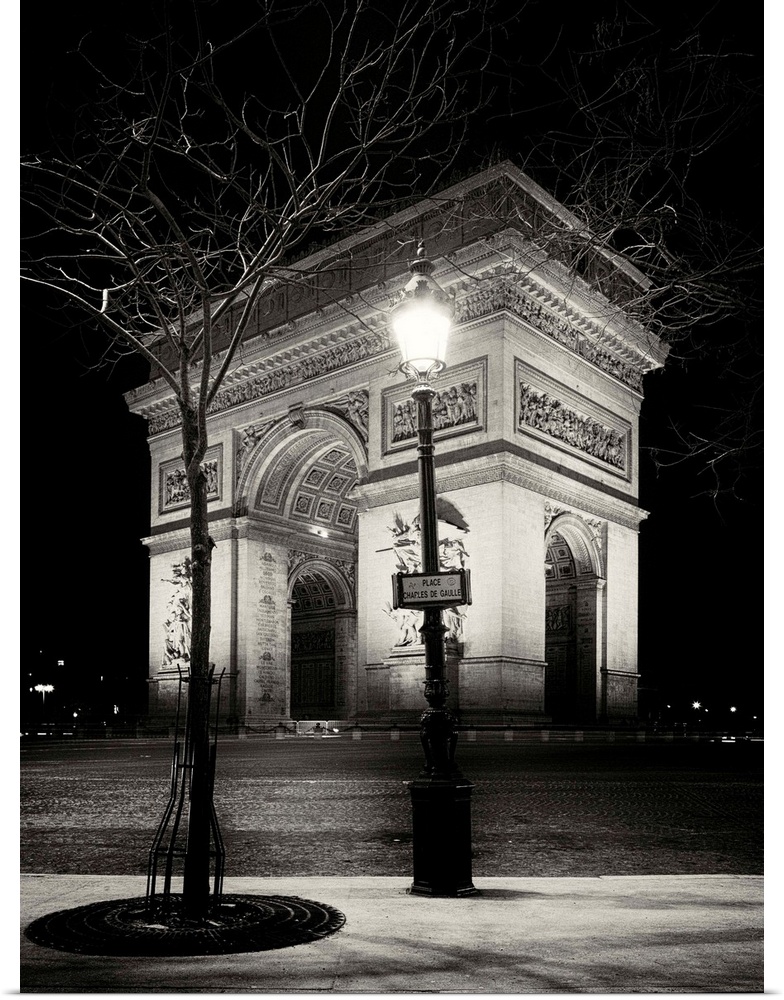 Arc de Triomphe at night Paris France
