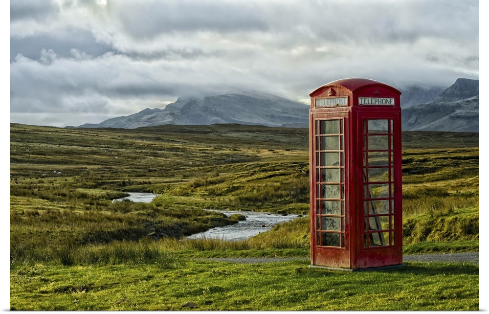 Telephone kiosk in remote location in Scotland, UK.