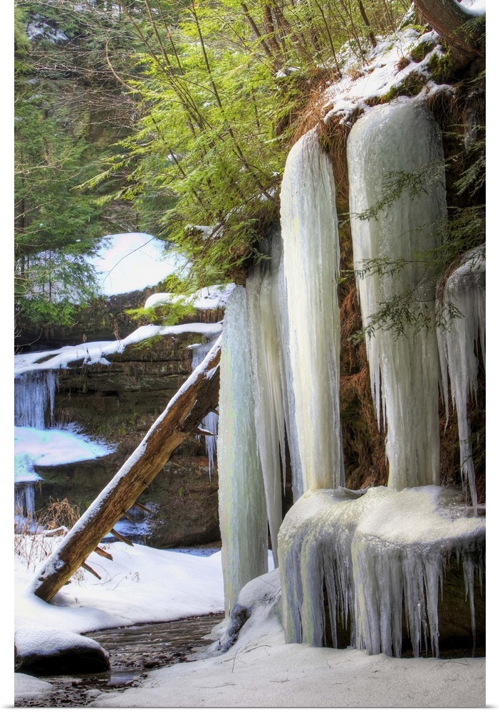 Winter landscape at Cedar Falls State Park Ohio