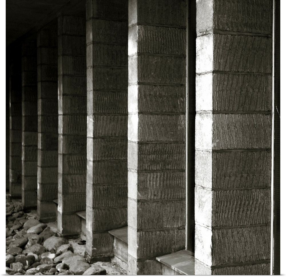 concrete blocks in a building