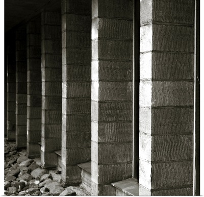 Concrete blocks in a building