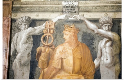 Ferdinand II of Aragon, "The Catholic", King of Spain, fresco painting, Rome