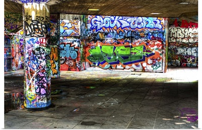 Graffiti in an underground building