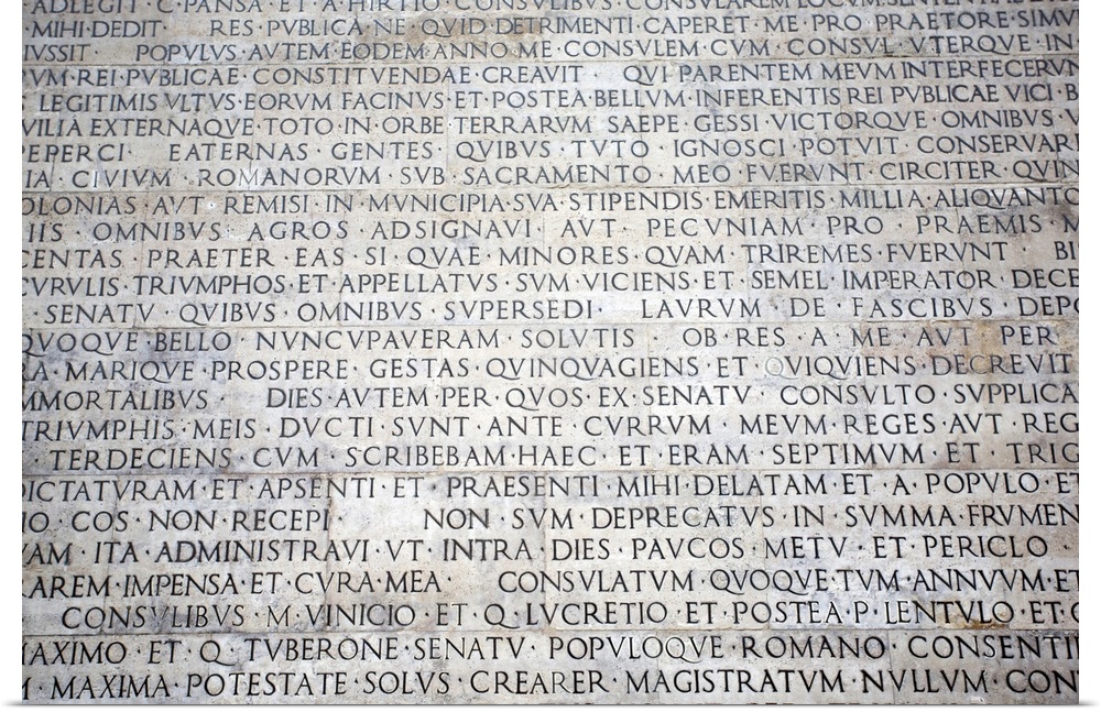 Latin inscription, Ara Pacis, Rome