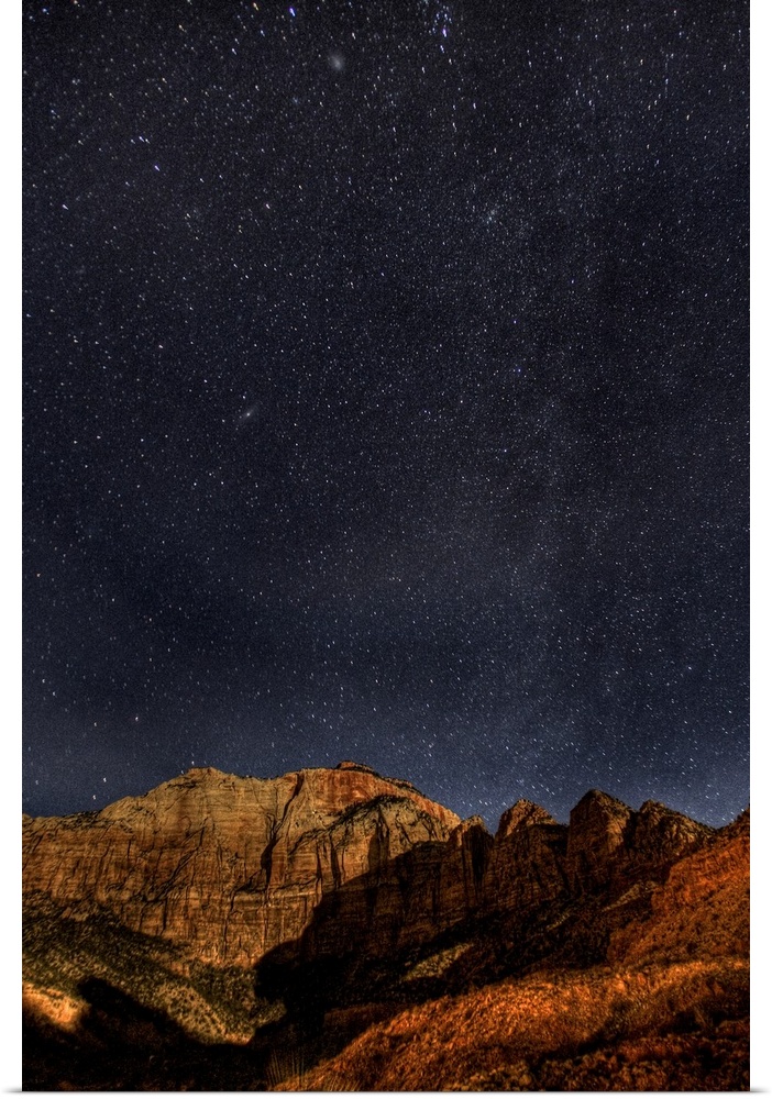Stars and Milky Way above Zion National Park Utah