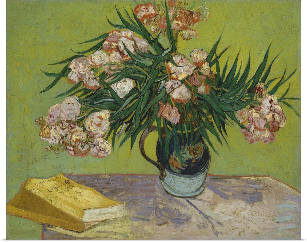 1888. By Vincent Van Gogh. Originally a painting of August 1888 the flowers fill a majolica jug that the artist used for o...