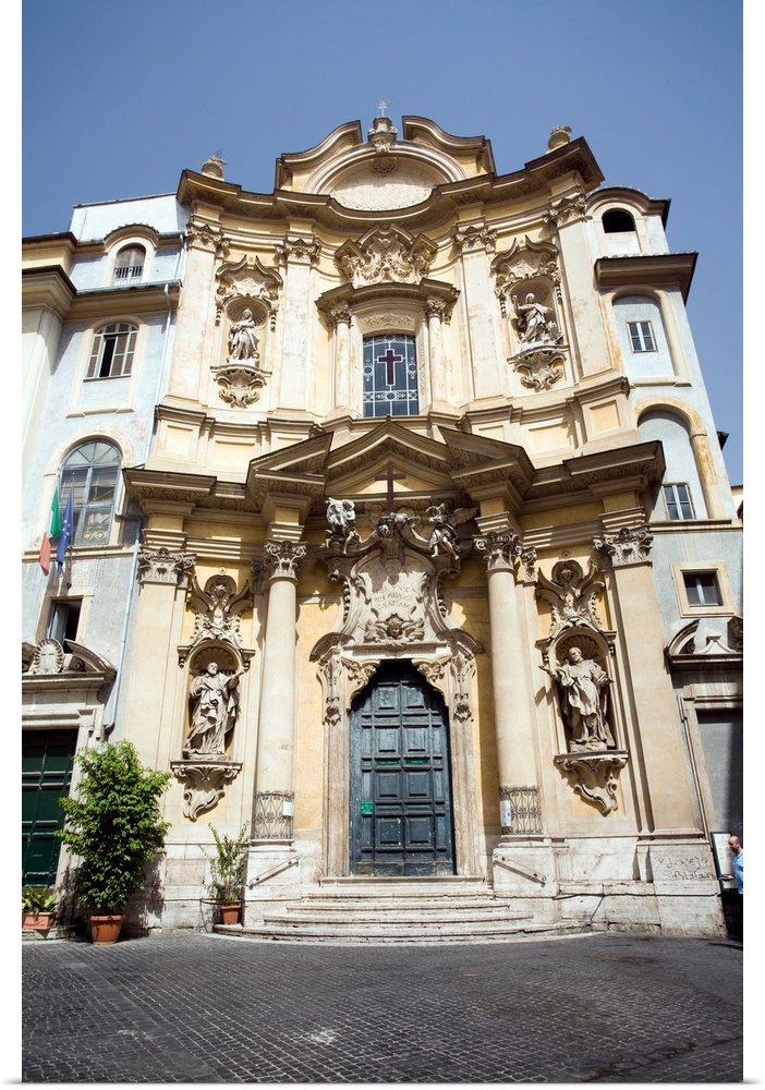 Rococo facade of Maddalena church, Rome