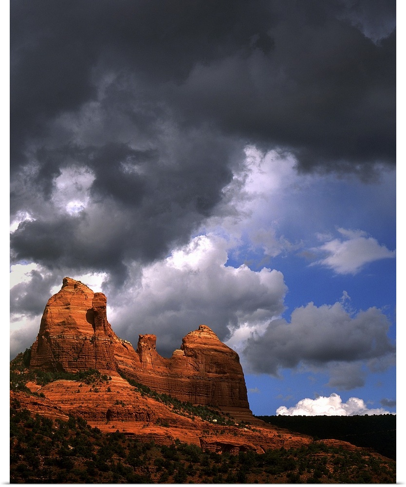 Rocky landscape and stormy sky in USA