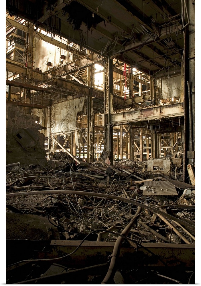 Interior view of a redundant factory