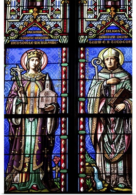 Stained glass window, Vannes, department of Morbihan, region of Brittany, France