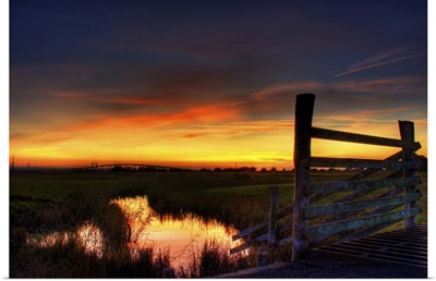Sunset over Elmley marshes