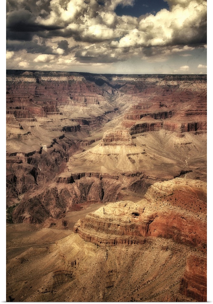 The Grand Canyon in USA with clouds in a blue summer sky with texture layer
