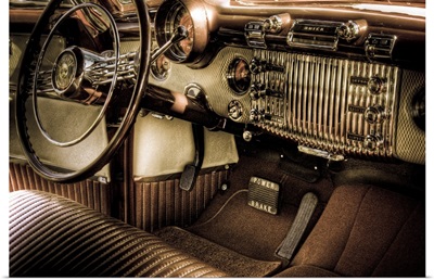 The interior of a classic American motorcar