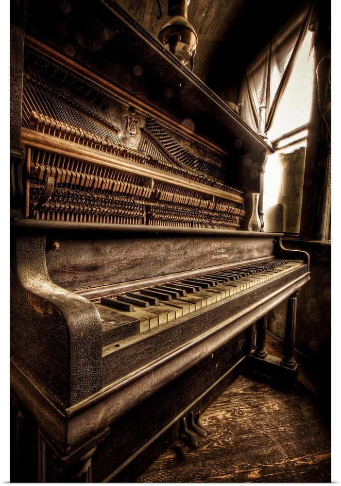 An old upright piano