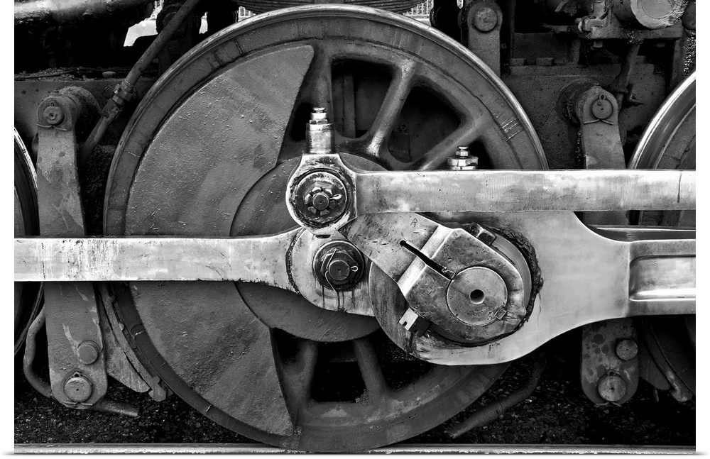 The wheel of a train