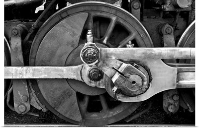 The wheel of a train