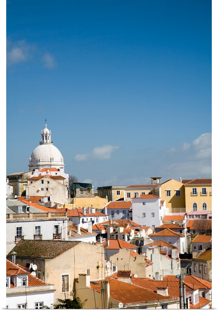 View of Lisbon with the dome of Santa Engracia church on the top