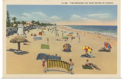 Beach Postcard I Plain Border