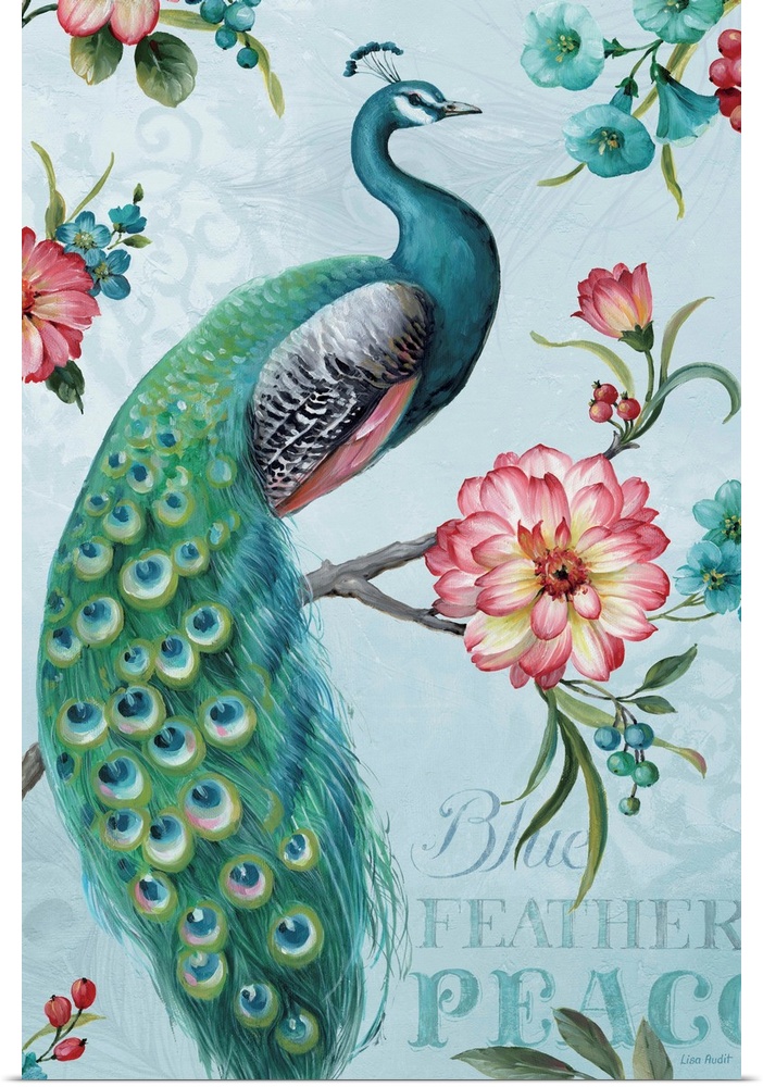 Blue Feathered Peacock I