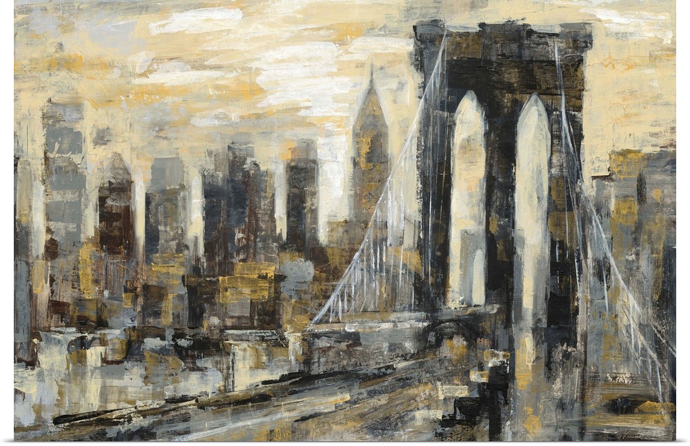 Brooklyn Bridge Gray and Gold