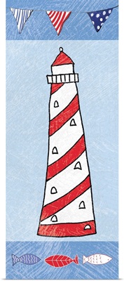 Coastal Lighthouse II on Blue
