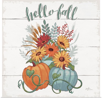 Fall Fun II - Gray and Blue Pumpkin