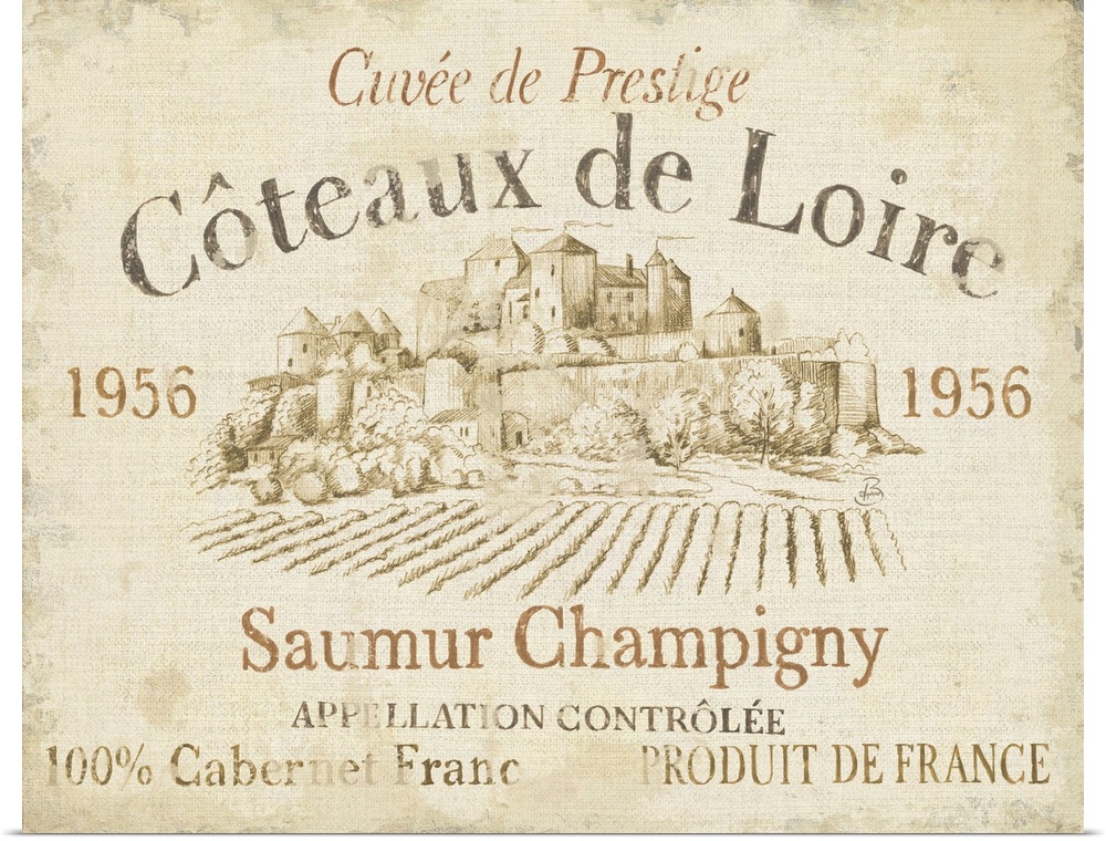 French Wine Label II Cream