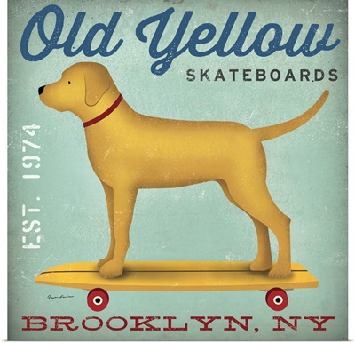 Golden Dog on Skateboard