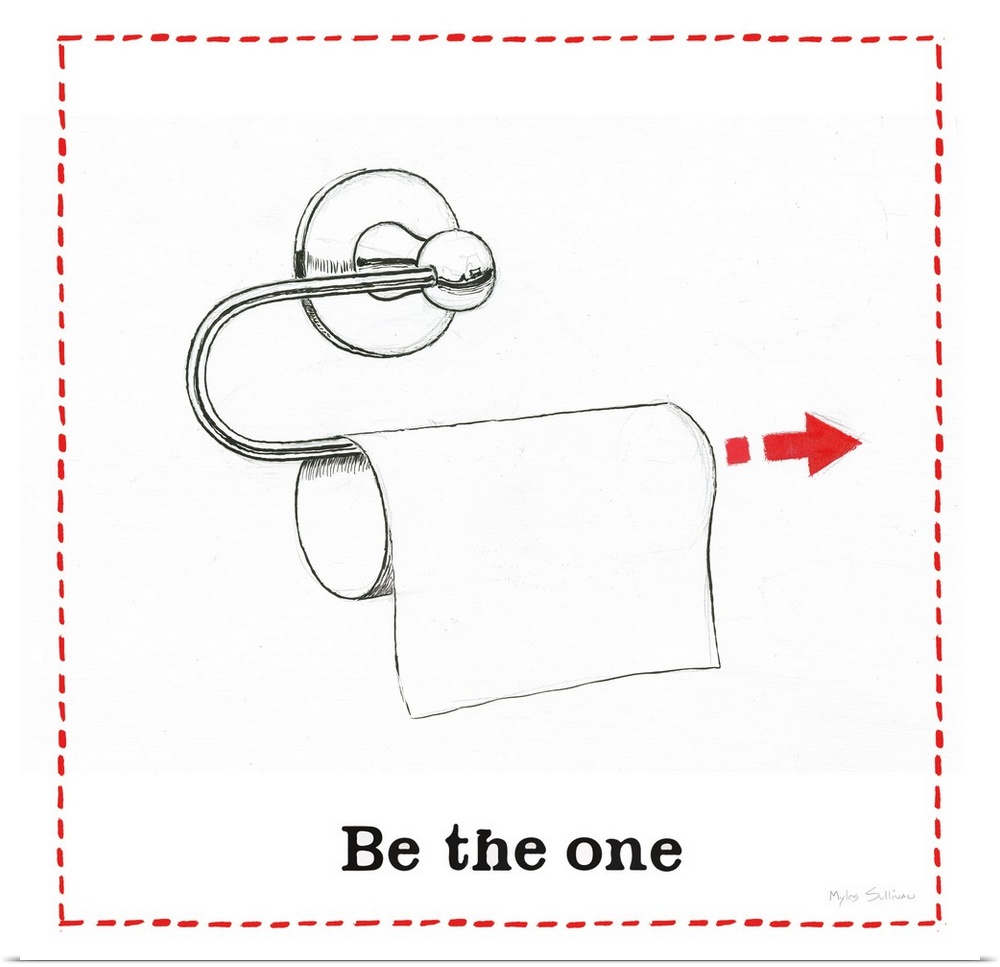 Amusing chore illustration of a laundry basket with the text "Be the one".