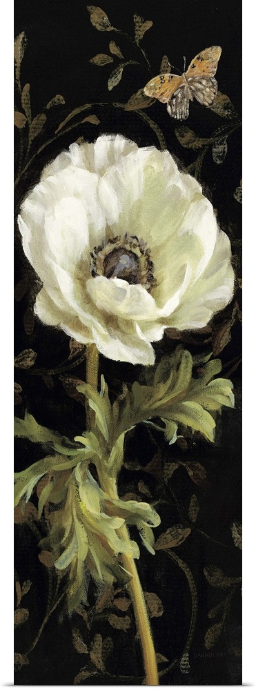 Contemporary painting of a flower close-up in the frame of the image.
